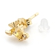 Brass Cubic Zirconia Stud Earring(EJEW-O106-02G)-3