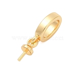 Brass Tube Bails, Cadmium Free & Nickel Free & Lead Free, Oval, Real 18K Gold Plated, 14mm, Hole: 4.5x2.5mm(KK-P302-19G)