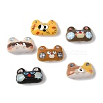 Printed Opaque Acrylic Beads, Cat, Mixed Color, 16x26x12mm, Hole: 2mm(OACR-Z039-04)