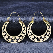 304 Stainless Steel Hollow Star Hoop Earrings, Bohemia Theme Earrings, Golden, 50x40x1mm(EJEW-P248-08G)