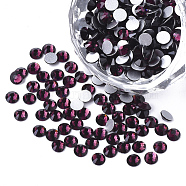 Glass Rhinestone Flat Back Cabochons, Back Plated, Faceted, Half Round, Amethyst, SS8, 2.3~2.4x1mm, about 1440pcs/bag(RGLA-S002-08SS-22)