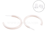 Hypoallergenic Bioceramics Zirconia Ceramic Ring Stud Earrings, Half Hoop Earrings, No Fading and Nickel Free, Antique White, 30x2.5x27mm(EJEW-Z023-01E)