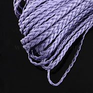 Braided Imitation Leather Cords, Herringbone Bracelet Findings, Medium Purple, 5x2mm, about 109.36 yards(100m)/bundle(LC-S002-5mm-09)