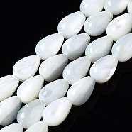 Natural Trochid Shell/Trochus Shell Beads Strands, Teardrop, Bleach, Seashell Color, 9x6mm, Hole: 0.7mm, about 46~47pcs/strand, 15.75 inch(40cm(SSHEL-S266-022)