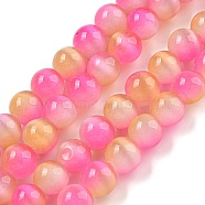 Cat Eye Beads Strands, Round, Hot Pink, 10mm, about 39pcs/strand, 14.96''(38cm)(G-K378-A09-02)