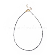 Faceted Rondelle Glass Beaded Necklaces, with Golden Plated Brass Spring Ring Clasps, Gray, 14.37 inch(36.5cm)(NJEW-JN03004-08)