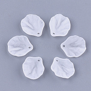 Transparent Acrylic Pendants, Frosted, Leaf, Clear, 17x15x4mm, Hole: 1.4mm(X-FACR-T001-13)