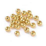 Tibetan Style Spacer Beads, Round, Lead Free & Cadmium Free, Golden, 5x4mm, Hole: 1.5mm(K0NKE011)