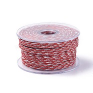Braided Steel Wire Rope Cord, Jewelry DIY Making Material, with Spool, FireBrick, about 5.46 yards(5m)/roll, 3mm(OCOR-G005-3mm-A-04)