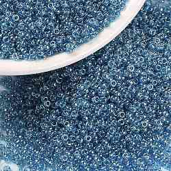 MIYUKI Round Rocailles Beads, Japanese Seed Beads, 15/0, (RR326) Transparent Capri Blue Luster, 1.5mm, Hole: 0.7mm, about 5555pcs/10g(X-SEED-G009-RR0326)