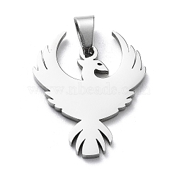 304 Stainless Steel Pendants, Eagle Charm, Stainless Steel Color, 22x18x1.4mm, Hole: 5.5x3mm(STAS-D036-13P)