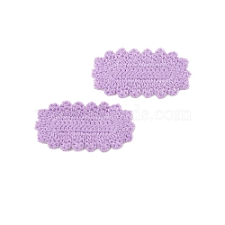 Polyester Oval Cabochons, for Hair Accessories Making, Plum, 67x34mm(PW-WG22328-05)