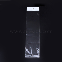 Pearl Film Cellophane Bags, OPP Material, Self-Adhesive Sealing, with Hang Hole, Rectangle, Clear, 22x4cm, Unilateral Thickness: 0.023mm, Inner Measure: 16~17x4cm, dop: 4x2cm(OPC-S018-22x4cm)