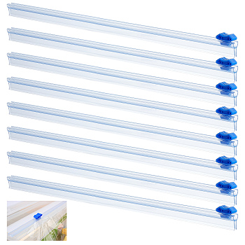 Plastic Reusable Cling Film Slide Cutter, for Food Wrap, Aluminum Foil and Wax Paper, Film Dispenser, Blue, 330x15.5x9.5mm, Slot: 3mm