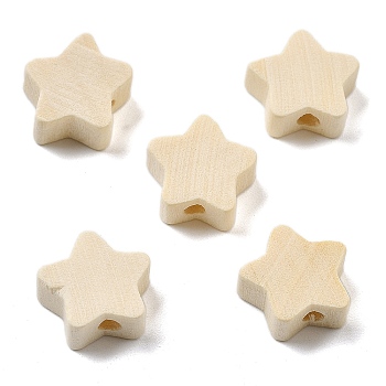 Schima Wood Beads, Star, PapayaWhip, 11x12x5mm, Hole: 2mm