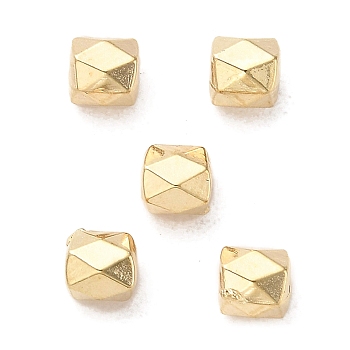 CCB Plastic Beads, Faceted, Hexagon, Golden, 4.5x4.5mm, Hole: 1.8mm