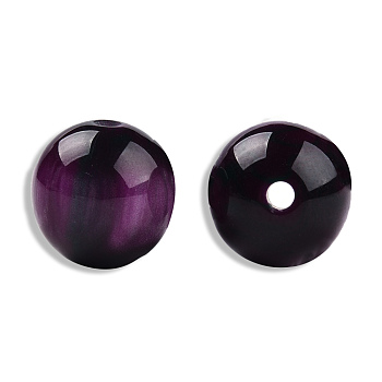 Resin Beads, Imitation Gemstone, Round, Purple, 13.5x13mm, Hole: 2~2.3mm