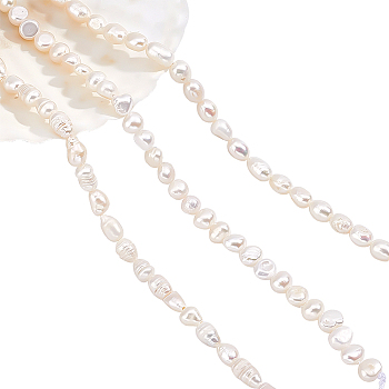 3 Strands 3 Styles Natural Cultured Freshwater Pearl Beads Strands, Rice & Two Sides Polished, Creamy White, 6~14.5x3.5~6.5mm, Hole: 0.6~1mm, about 1 strand/style