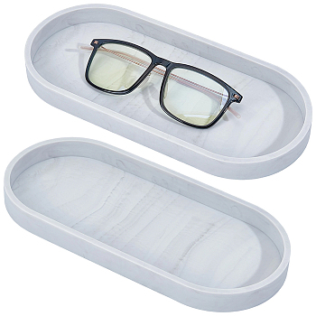 Silicone Storage Tray, Oval, White, 245x110x20mm