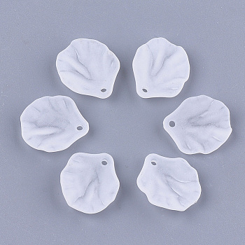 Transparent Acrylic Pendants, Frosted, Leaf, Clear, 17x15x4mm, Hole: 1.4mm