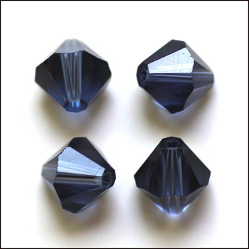 Imitation Austrian Crystal Beads, Grade AAA, Faceted, Bicone, Marine Blue, 10x9~10mm, Hole: 0.9~1.6mm