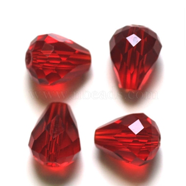 12mm Dark Red Teardrop Glass Beads