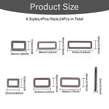 24Pcs 6 Style Rectangle Zinc Alloy Adjuster Buckles(FIND-CA0008-58)-2