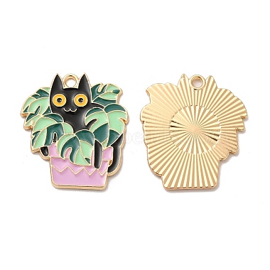 Light Gold Colorful Cat Shape Alloy+Enamel Pendants