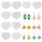 10Pcs 10 Styles Silicone Polymer Clay Mold, Heart, Clear, 6x6.8~7x0.4~0.8cm, 1pc/style(DIY-TA0012-79)