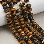 Natural Tiger Eye Beads Strands, Lantern Shaped, 6x4mm, Hole: 0.8mm, about 89pcs/strand, 14.96''(38cm)(G-G458-C01-4x6mm)