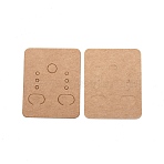 Paper Earring Display Cards, Rectangle, Tan, 4.8x3.8x0.05cm, Hole: 2mm and 6mm, 100pcs/set(CDIS-WH0021-027C)