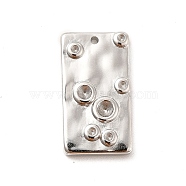 304 Stainless Steel Pendant Rhinestone Settings, Rectangle, Stainless Steel Color, Fit For 1.2~2mm Rhinestone, 19.5x11x2.5mm, Hole: 1mm(STAS-F282-16P)