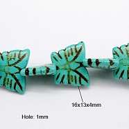 Synthetic Howlite Beads Strands, Dyed & Heated, Butterfly, Turquoise, 16x13x4mm, Hole: 1mm, about 38pcs/strand, 16 inch, about 22-24strands/1000g(G-E020-14)