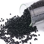 TOHO Round Seed Beads, Japanese Seed Beads, (49) Opaque Jet, 11/0, 2.2mm, Hole: 0.8mm, about 50000pcs/pound(SEED-TR11-0049)
