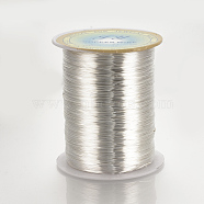 Round Copper Wire for Jewelry Making, Silver Color Plated, 20 Gauge, 0.8mm, about 524.93 Feet(160m)/roll(CWIR-Q005-0.8mm-04)