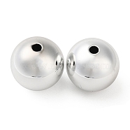 Plating Acrylic Beads, Round, Silver Plated, 20mm, Hole: 3mm(SACR-F010-07S)