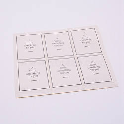 Coated Paper Sealing Stickers, for Celebrating, Wedding, Birthday & Business Personalized Handmade Gift Seal Decor, Rectangle with Word, White, 19.2x15.6x0.01cm(DIY-WH0225-03)