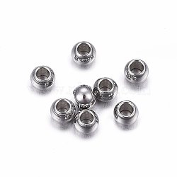 Tarnish Resistant 202 Stainless Steel Beads, Rondelle, Stainless Steel Color, 2.5x1.8mm, Hole: 1.2mm(STAS-H467-07P)