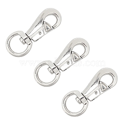 Zinc Alloy Swivel Lobster Claw Clasps, Swivel Snap Hook, Trigger Clips with D Rings, for Linking Dog Leash Collar, Handmade Crafts Project, Platinum, 101x41.3x14.9mm, 3pcs/box(PALLOY-NB0001-67P)