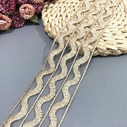 Polyester Embroidery Ribbon, for Crafts Wedding Gift Wrapping, Wave, 2-3/8 inch(60mm), 15 yards(PW-WG78407-15)