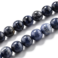 Natural Dumortierite Quartz Beads Strands, Round, 6.5mm, Hole: 1mm, about 60pcs/strand, 15.43 inch(39.2cm)(G-L574-07B)