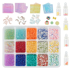 Olycraft Nail Art Decorations, Including Glass Beads, Shining Sequin, Resin Cabochons and Handmade Polymer Clay, DIY Crystal Epoxy Resin Material Filling, Mixed Color(DIY-OC0005-60)