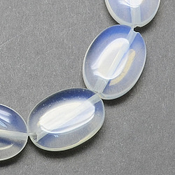 Flat Oval Opalite Beads Strands, Alice Blue, 18x13x6mm, Hole: 2mm, about 22pcs/strand, 15.7 inch(G-S113-02)