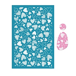 Polyester Silk Screen Printing Stencil, Reusable Polymer Clay Silkscreen Tool, for DIY Polymer Clay Earrings Making, Heart, 15x9cm(PW-WG98603-02)