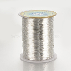 Round Copper Wire for Jewelry Making, Long-Lasting Plated, Silver Color Plated, 20 Gauge, 0.8mm, about 524.93 Feet(160m)/roll(CWIR-Q005-0.8mm-04)