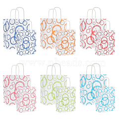 36Pcs 12 Styles Rectangle Bubble Paper Gift Bags, Shopping Bags with Handles, Mixed Color, 30~36cm, Finished Product: 22~26.5x16~22.2x8~10cm, 3pcs/style(CARB-NB0001-12)