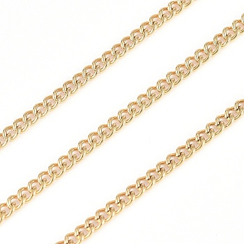304 Stainless Steel Curb Chain, with Spool, Soldered, Golden, 2.9x2.2x0.5mm, about 32.8 Feet(10m)/roll