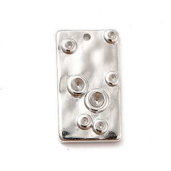 304 Stainless Steel Pendant Rhinestone Settings, Rectangle, Stainless Steel Color, Fit For 1.2~2mm Rhinestone, 19.5x11x2.5mm, Hole: 1mm