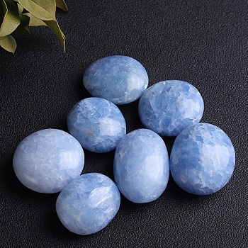 Natural Celestite/Celestine Palm Stones, Pocket Stone for Energy Balancing, Nuggets, 30~40mm