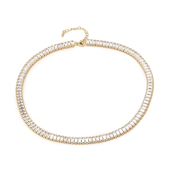Brass Micro Pave Cubic Zirconia Link Chain Bracelets, Long-Lasting Plated, Real 18K Gold Plated, 13-3/4 inch(35cm)